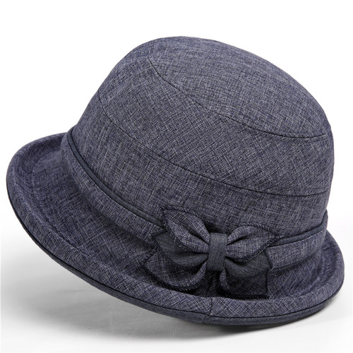 Women and Middle-Aged People Hat Spring and Autumn Mother Fisherman Hat Thin Model Fabric Hat Elderly Hat Grandmother Summer Old Lady Hat