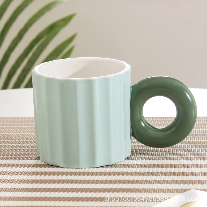 Нордическая контрастная керамическая кружка Mark Cup офисная кружка для кофе, кружка для воды дома, вертикальная завтрак кружка
