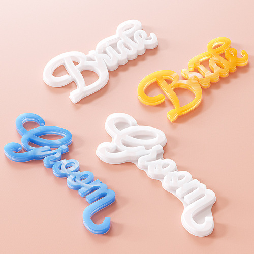 24 Epoxy Molds with blessing characters, Happy Birthday, Marriage and Love, English Blessing Slogans, Abrasive Cake Molds Wholesale