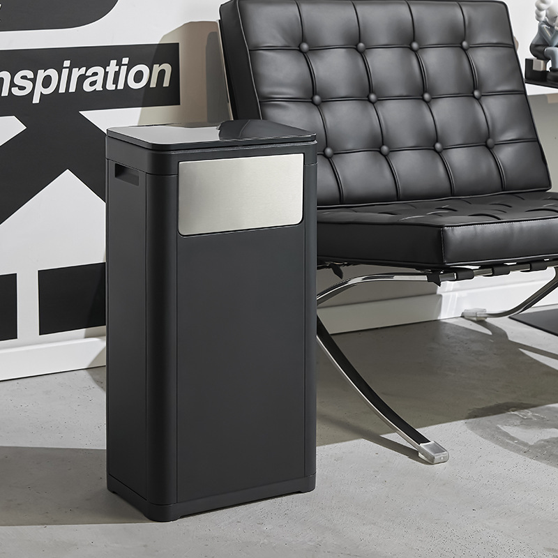 Cross-Border Creative Double-Lid Trash Can for Kitchen and Living Room, Dual-Purpose Bin with Press-And-Shake Lid, Large-Capacity Outdoor Sanitary Bin