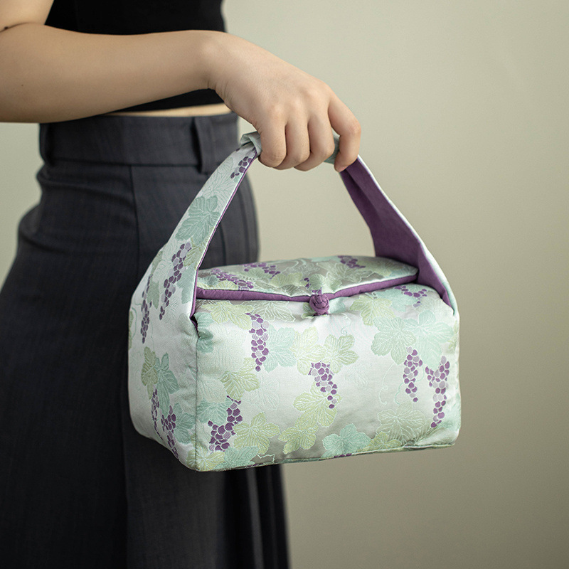 新中式茶具收纳包加厚户外喝茶便携茶室包茶壶茶杯保温杯收纳袋子