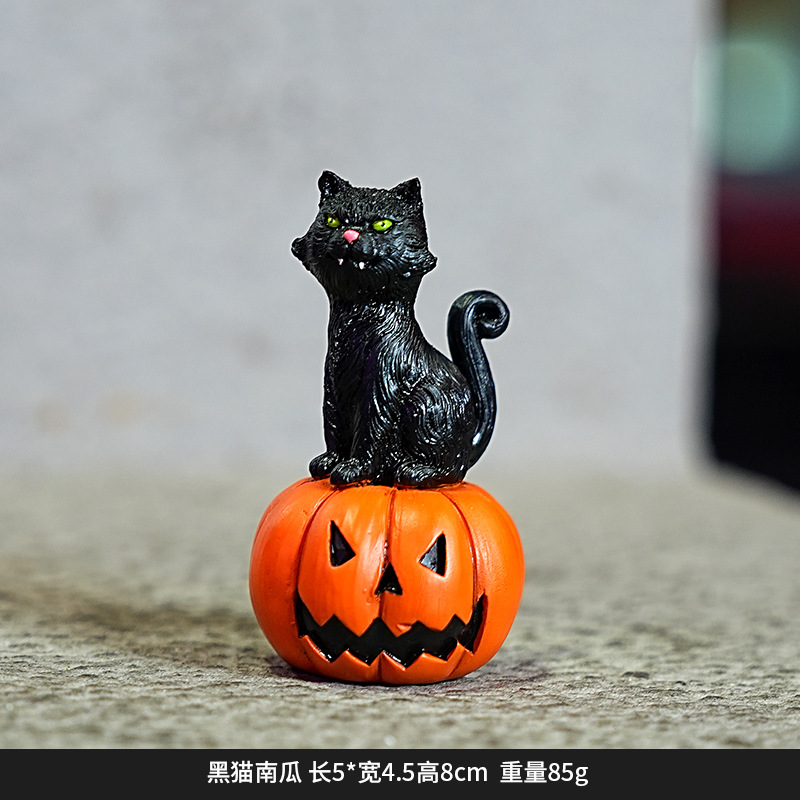 Árbol de Halloween encantado casa encantada mecedora adornos hechos a mano encantador decoración de escritorio fantasma hombre negro adornos de resina de automóvil