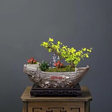 帆船造型花盆装饰造景盆陶瓷厂家来图打样
