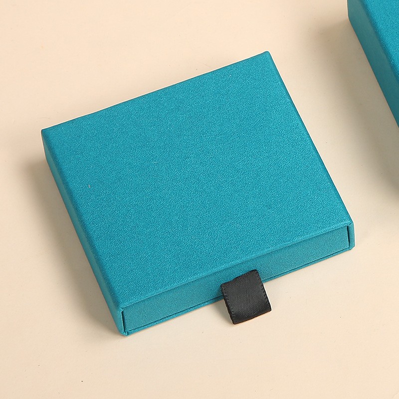 En stock cajón de joyería caja de papel Kraft color sólido pull-out joyero Stud pendientes collar anillo joyero