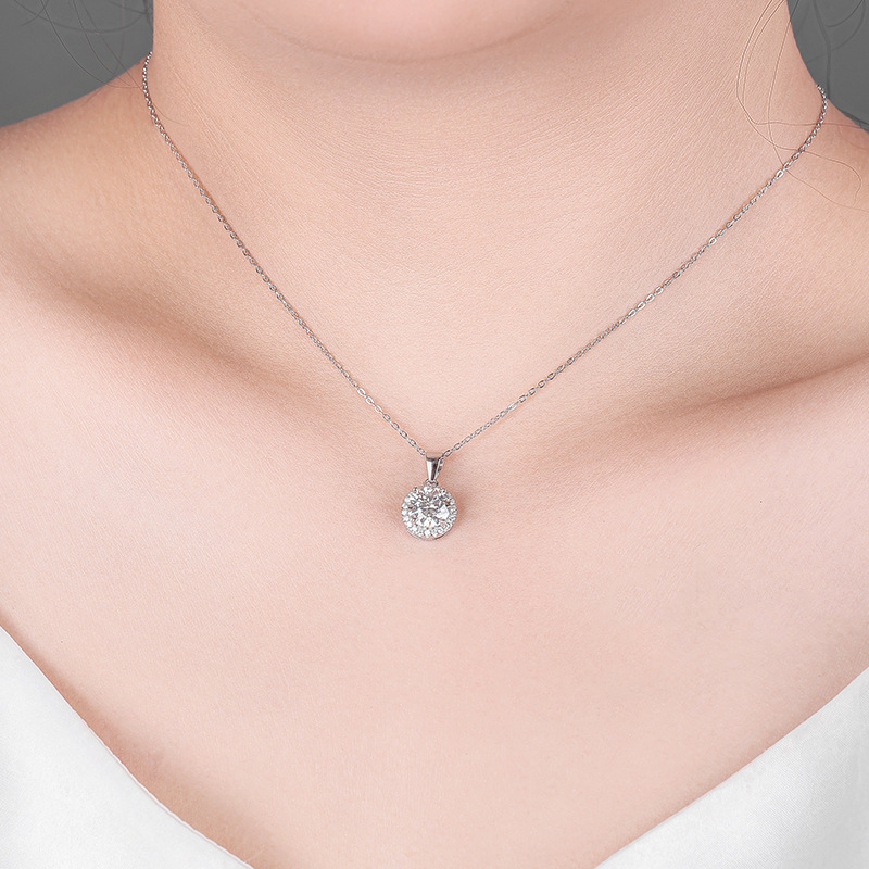 S925 plata esterlina moissanite collar de diamantes para las mujeres 2023 nueva moda verano clavícula cadena lujo nicho diseño colgante