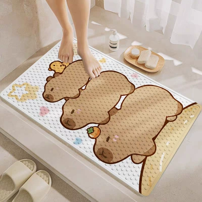 Avtomobil döşəmə paspasları — Cartoon Print Bathroom Non-Slip - kapibala-duckling-no-55-3665cm-official-authentic-product