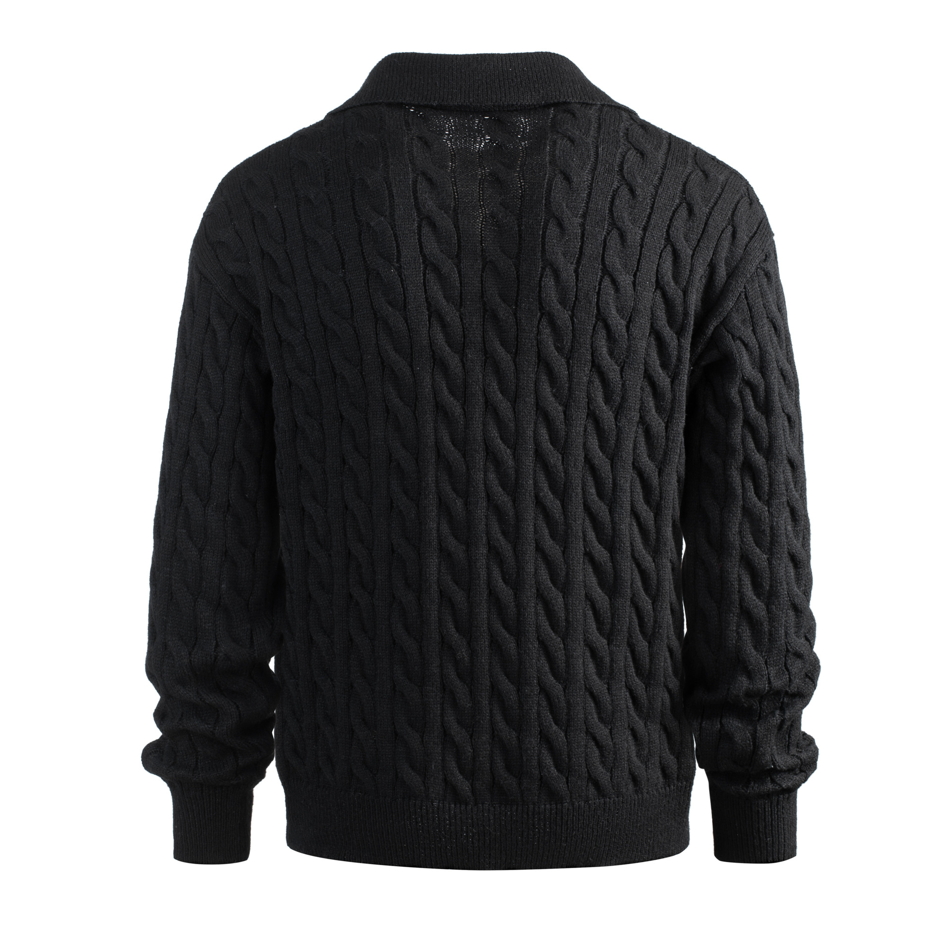 Oversized V-Ausschnitt Strickpullover - Grobstrickpullover für Damen und Herren - Lässiges Oberteil für Herbst und Winter (Schwarz/Grau)_voghion.com