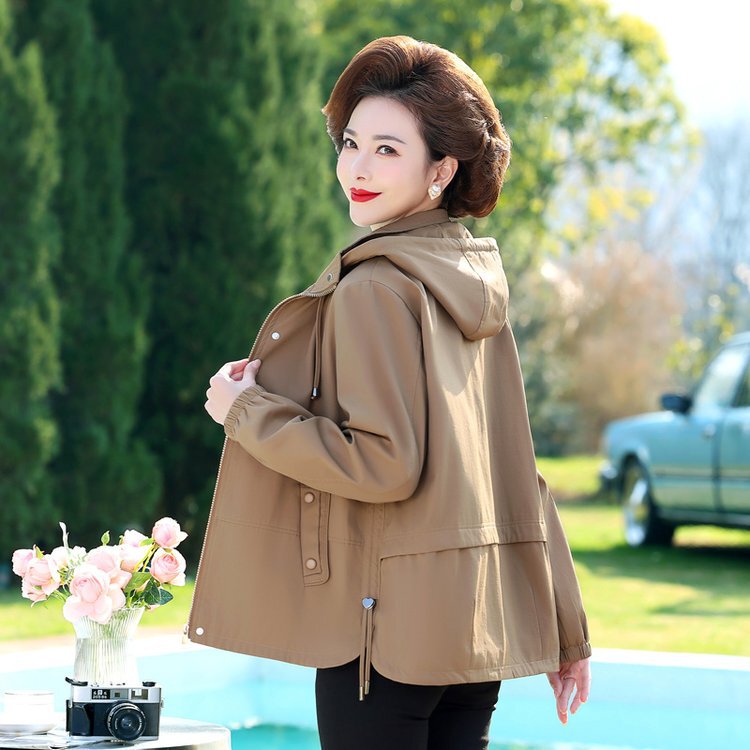 Mom's Spring and Autumn Coat Fashion Western Style Middle-aged Women's Top Jacket New Autumn Short Coat for Middle-aged and Elderly
