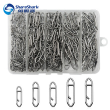 260件/盒 路亚回形别针 不锈钢快速别针连接器渔具垂钓配件批发