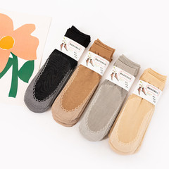 夏季短絲襪女棉底防勾絲耐穿鋼絲襪水晶襪腳底加棉防滑按摩底短襪