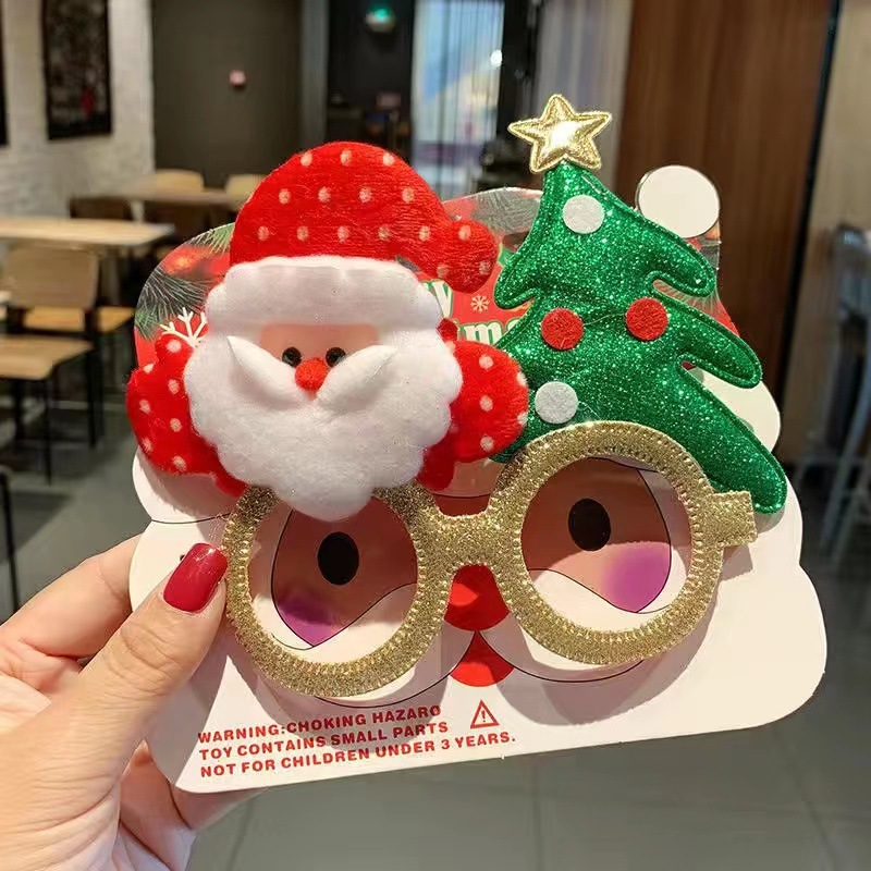 Inventario transfronterizo fiesta de Navidad decoración marco de gafas gafas de Navidad niños de Navidad decoración marco de gafas de entrega de papel