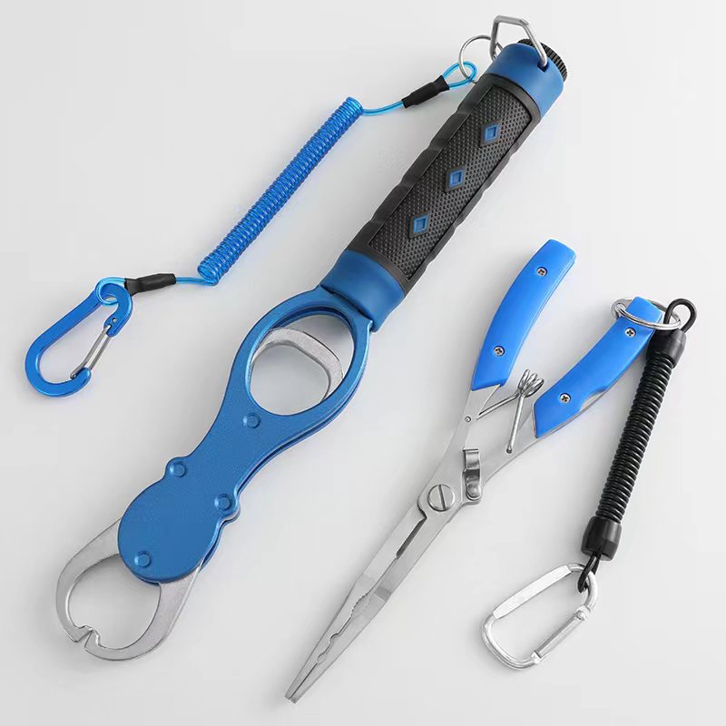 Dispositivo de control de peces traje azul