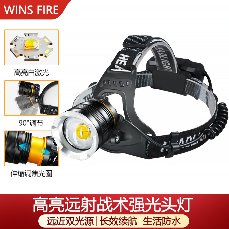 Transfronterizos al aire libre P50 aluminio camping pescar por la noche lámpara USB recargable auricular luz de largo alcance LED luz de pesca