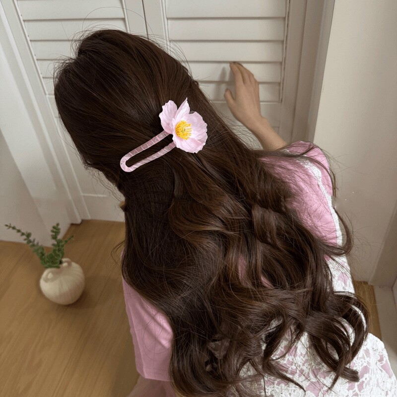 夏の花のヘアピン、サイドクリップ、耳後ろのヘアピン、女性用新作ヘアアクセサリー、造花ヘアアクセサリー、海辺のヘアアクセサリー|undefined