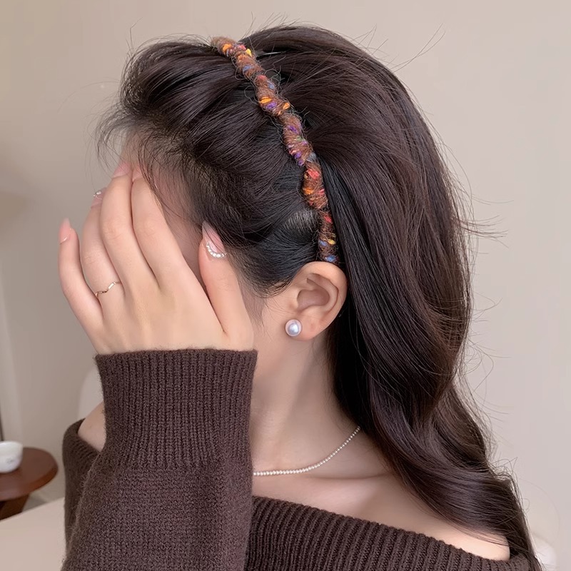 Nueva banda de pelo de ondas de peluche de color que sale con un dispositivo de cabeza alto y flujoso no estrangula la cabeza y los dientes antideslizantes