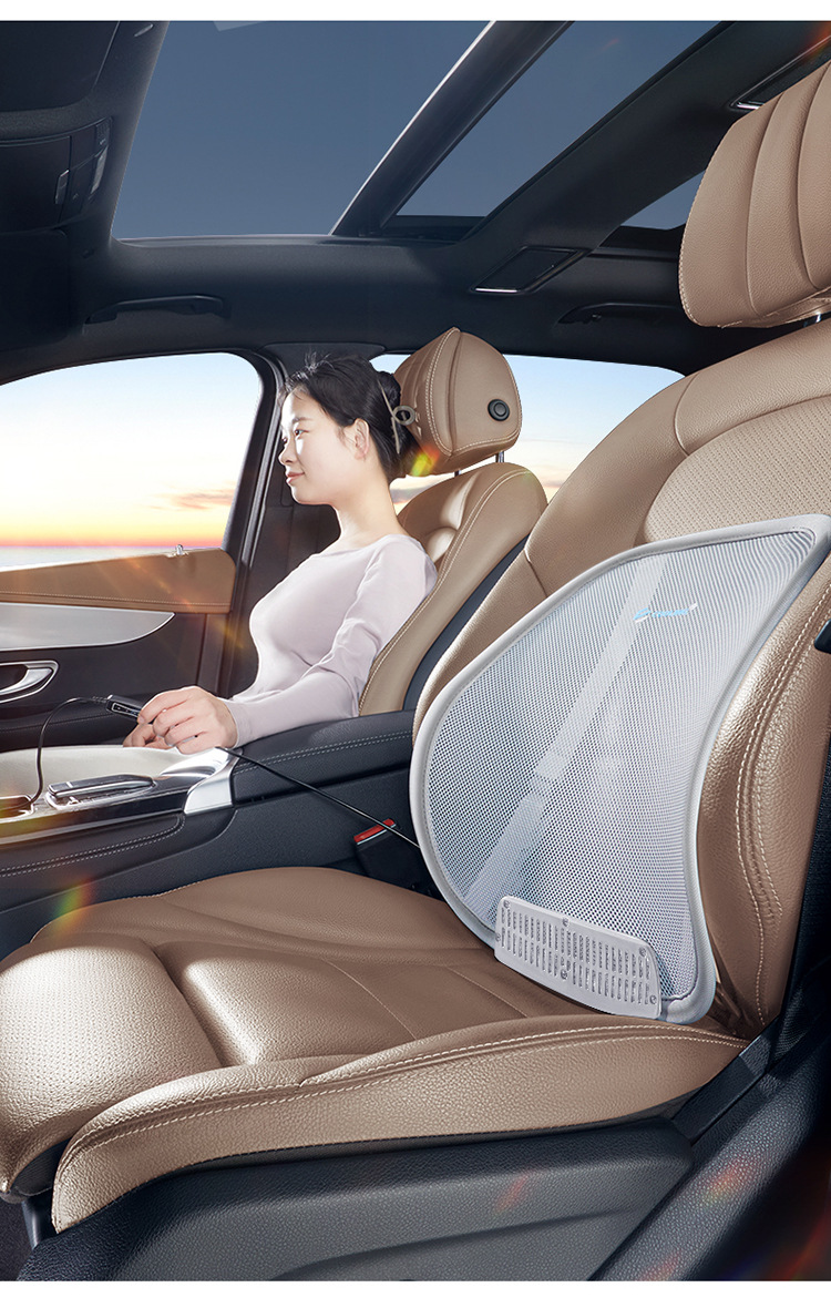 Summer USB car waist ventilation waist pad office seat waist massage backrest cushion with fan wholesale