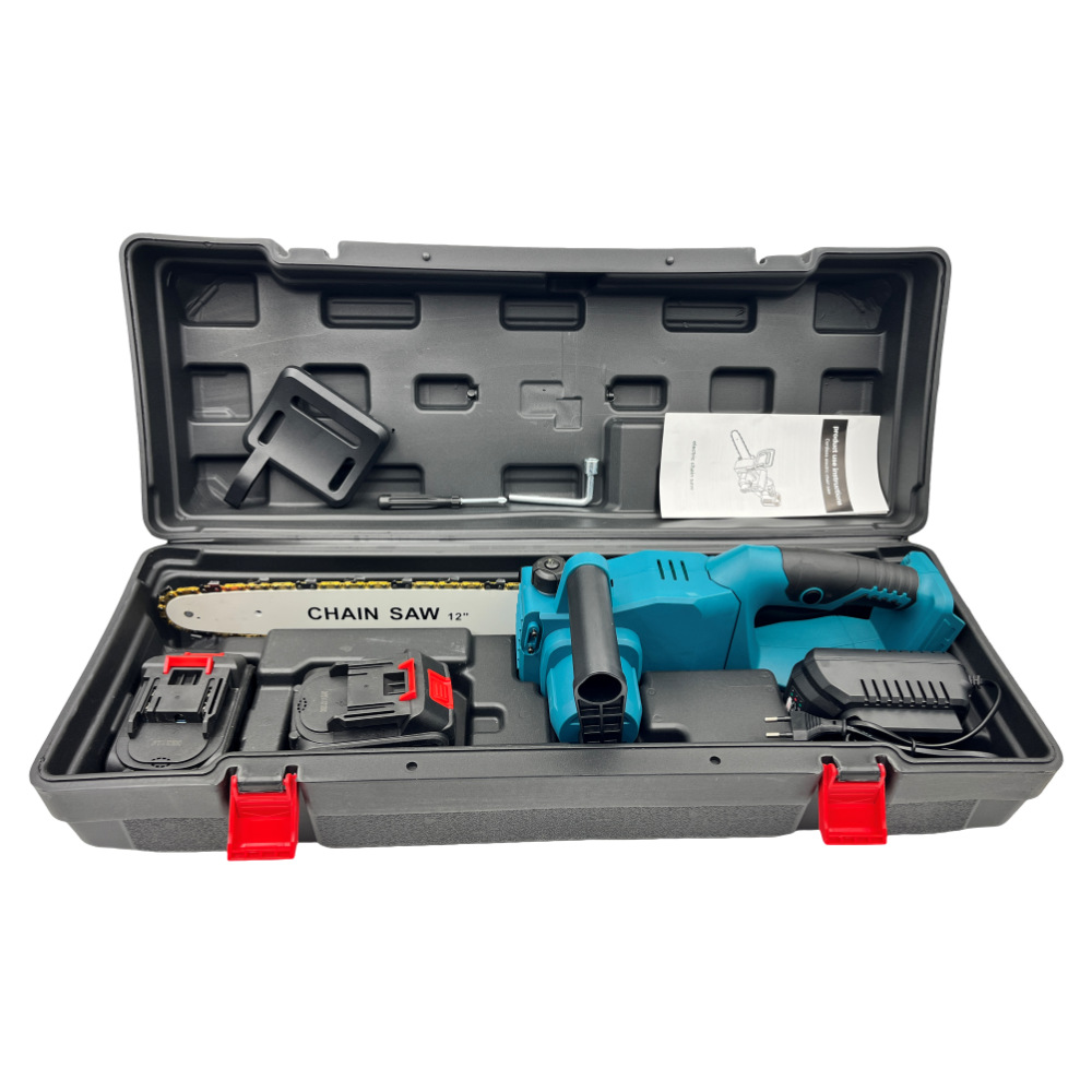 Mutian de alta potencia de 12 pulgadas de litio sierra de cadena eléctrica hogar portátil jardín corte de madera sierra de cadena eléctrica traje