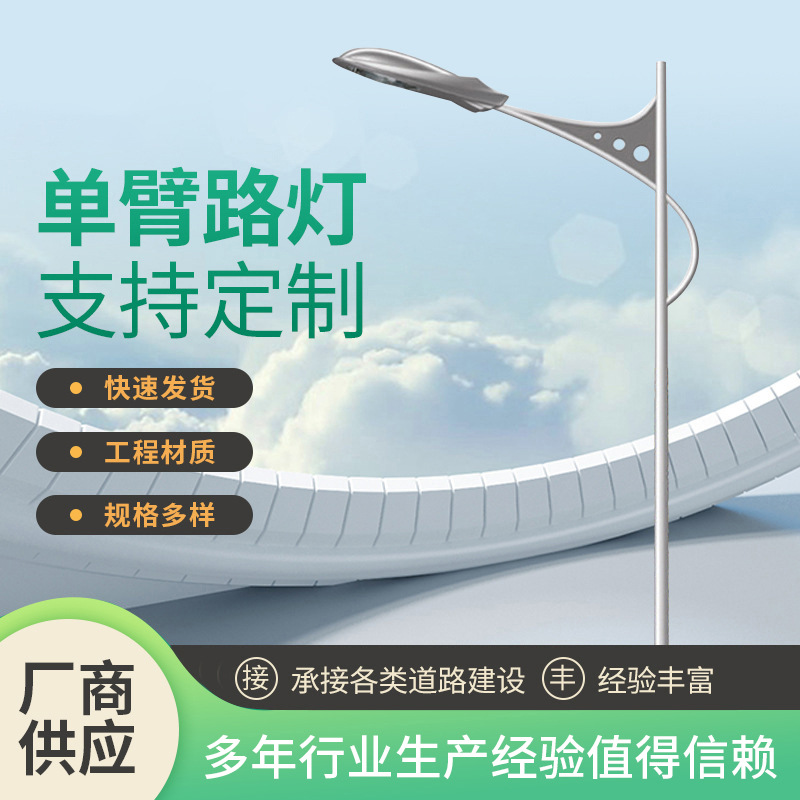 户外路灯杆6米公路单臂路灯市电小区新农村道路led照明灯厂家批发