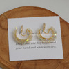 Mosquito coil, ear clips, white crystal, earrings, South Korea, simple and elegant design, no pierced ears, light luxury style