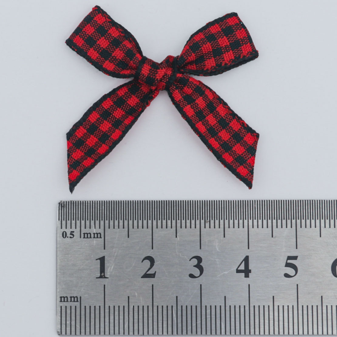 Red estilo fresco Plaid cinta DIY mano arco vacaciones decoración satén cinta arco al por mayor