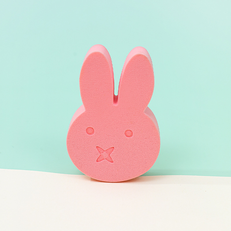 Conejito personalizado polvo plano no comer polvo seco y húmedo mezcla de color maquillaje esponja almohadilla de aire maquillaje huevo transfronterizo
