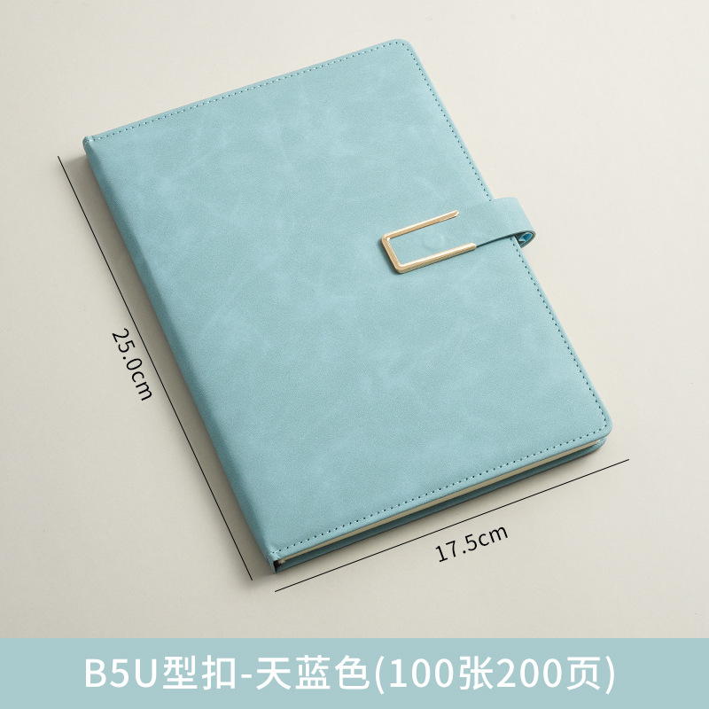 A5 cuaderno de notas logotipo de oficina de negocios regalos de cuero suave grueso de alto valor de la cara hebilla cuaderno de notas caja de regalo