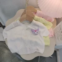 Детские кардиганы Детские трикотажные детские тонкие полые куртки детское солнцезащитный крем с короткими рукавами кондиционер Летний свитер шаль