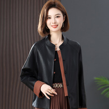 2024秋海宁真皮皮衣女士短款外套韩版绵羊皮皮夹克新中式上衣