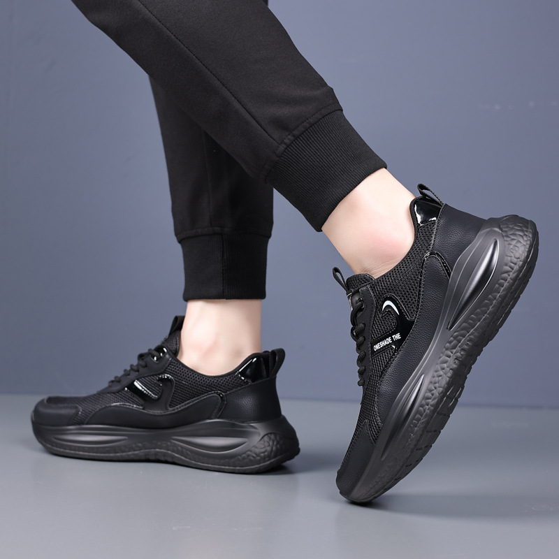 Zapatos de cuero para hombres primavera y verano 2025, nuevos zapatos de cuero huecos para hombres, zapatos casuales antideslizantes, zapatos transpirables para hombres