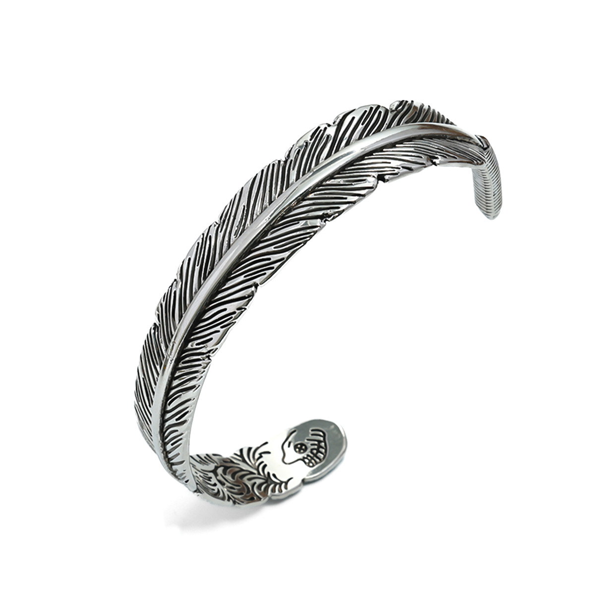 Transfronterizos nuevos hombres retro diseño creativo personalizado pluma pulsera apertura ajustable tamaño fábrica ventas directas image 9