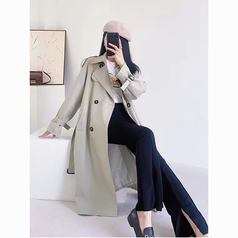 年春秋季新款韩系风衣女中长款小个子显高气质淑女感外套