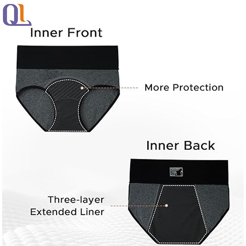 Ropa interior menstrual transfronteriza de gran tamaño para mujeres, período menstrual, seguridad a prueba de fugas, pantalones de tía, período de cintura media, pantalones sanitarios de algodón puro