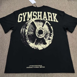 Футболка Gymshark с штангой, короткий рукав, оверсайз, свободного кроя, большого размера, премиальная для занятий с весами и фитнеса, тренировочная