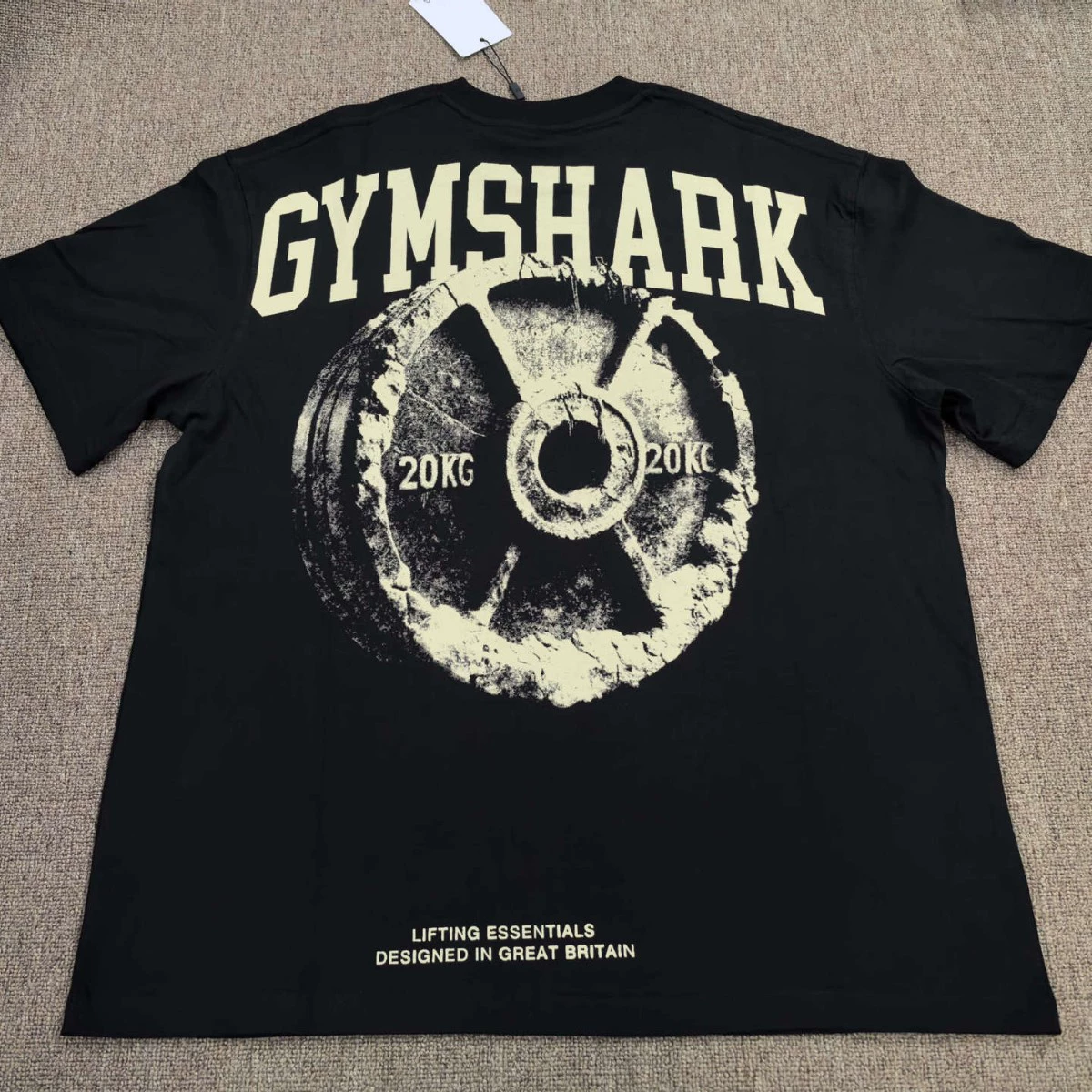 Футболка Gymshark с штангой, короткий рукав, оверсайз, свободного кроя, большого размера, премиальная для занятий с весами и фитнеса, тренировочная