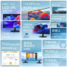 24B2N2100 243S7QDSWF23.8英寸办公家用电脑显示屏显示器无
