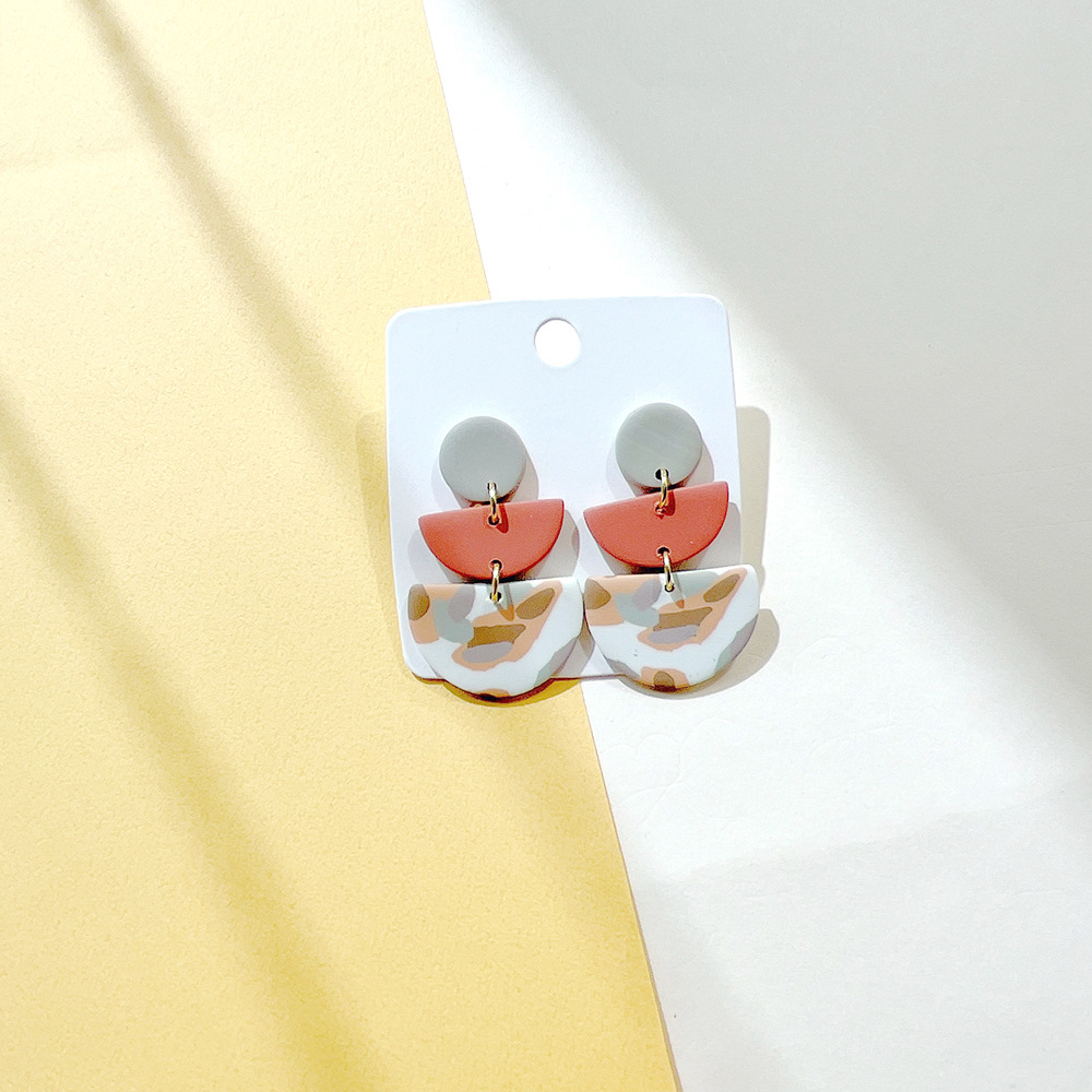 1 Pair Elegant Geometric soft clay Womenu0027S Drop Earrings