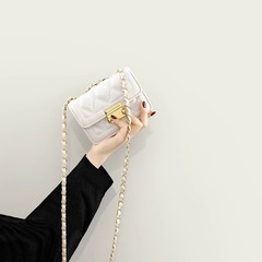 高級質感迷你小包包女夏2024新潮款小眾菱格鏈條斜挎包單肩小方包