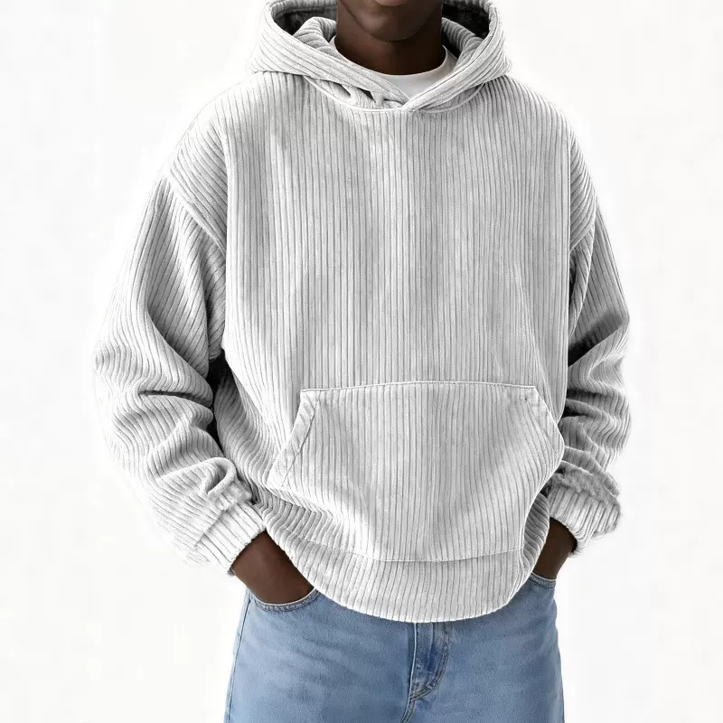 欧美跨境男士卫衣数码印花休闲时尚潮流带帽坑条卫衣长袖男现货