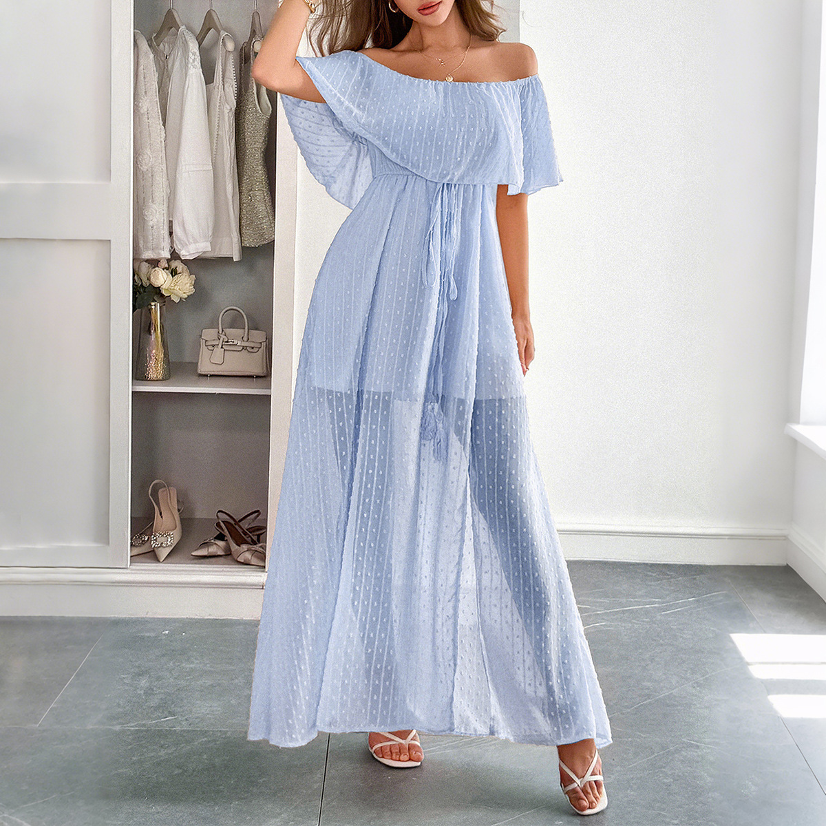 Women's Summer Elegant Short-Sleeve Maxi Dress