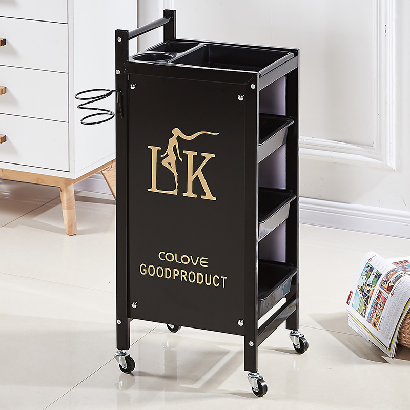 レトロ理髪カートヘアサロントロリーバーバー理髪店パーマ染料ツールカート美容トロリー