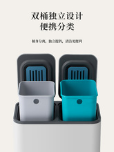 88PD批发JAH厨房分类垃圾桶家用北京干湿分离不锈钢大号脚踏带盖