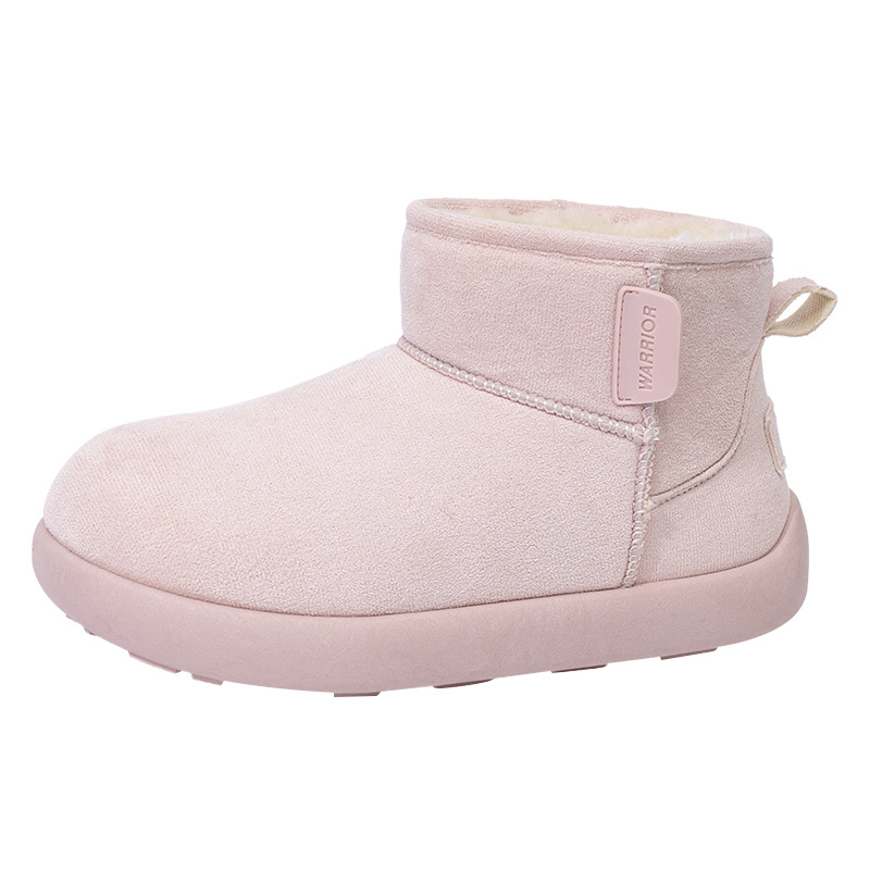 Huili nuevo color sólido simple botas de nieve de terciopelo calentamiento universal zapatos de algodón de moda de invierno zapatos de mujer