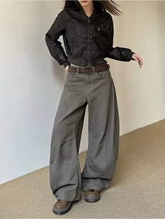 Свободные джинсы осень, ретро американский стиль, Oversize широкие штанины (женские)