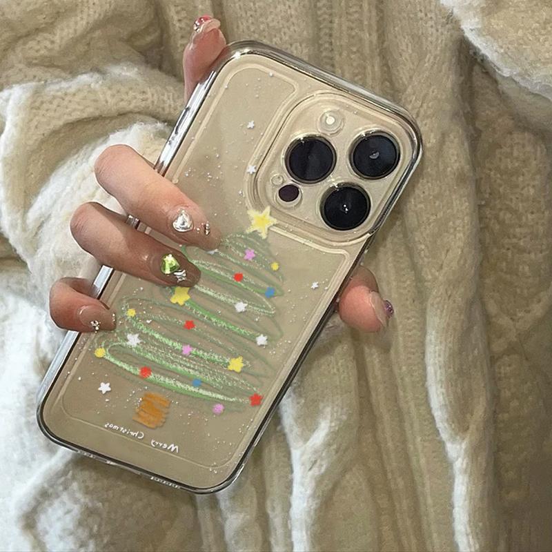 Fun Christmas Tree Suitable for Apple 16Promax Mobile Phone Case Iphone15 Transparent 14 Anti-Fall 13 Soft Shell 12 Trendy Fun Christmas Tree Suitable for Apple 16Promax Mobile Phone Case Iphone15 Transparent 14 Anti-Fall 13 Soft Shell 12 Trendy