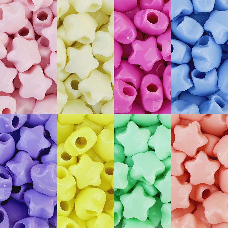 14mm acrylic big hole five-pointed star bulk beaded star beads handmade material bracelet DIY jewelry accessories 14mm acrylic big hole five-pointed star bulk beaded star beads handmade material bracelet DIY jewelry accessories