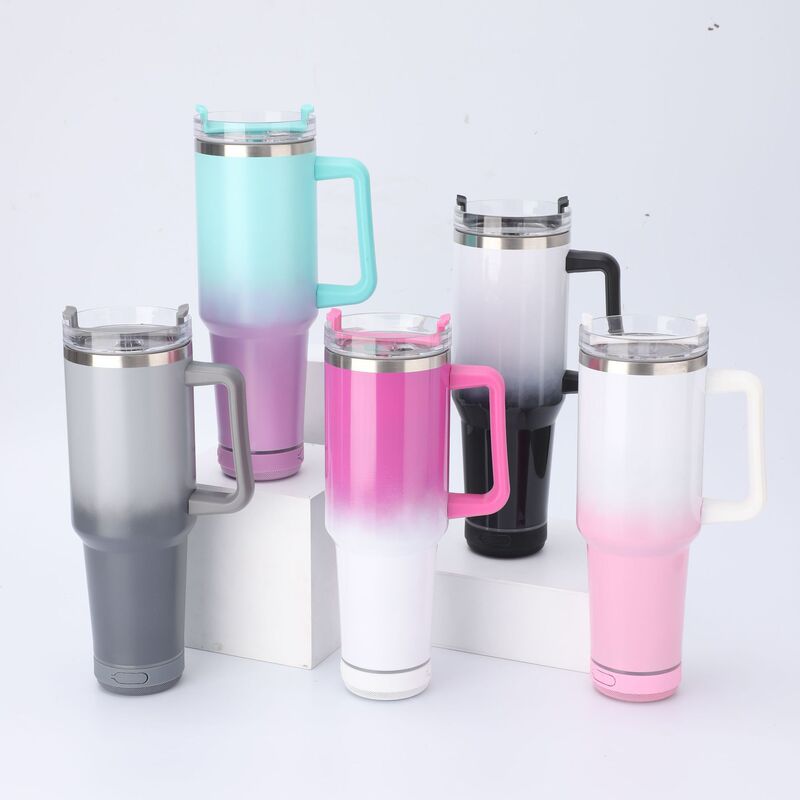 New Model Audio Cup 40oz Smart Bluetooth Speaker Car-Mounted 40 Ice Cup Stainless Steel Insulated Car Cup Wholesale