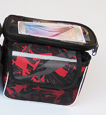 Bolsa de haz frontal de bicicleta de montaña bolsa de teléfono móvil de pantalla táctil de camuflaje con cubierta de lluvia tubo superior bolsa frontal de coche desmontaje portátil