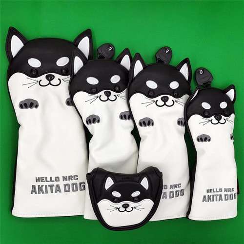 Golf Club Cover Shiba Inu Wooden Club Cover Waterproof PU Small Wooden Club Head Protective Cover Golf Supplies E-commerce Dropshipping