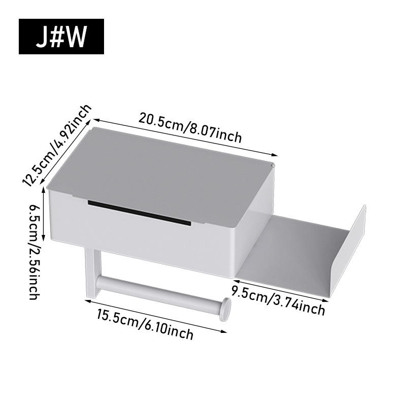 Transfronterizo Amazon caja de pañuelos de acero inoxidable negro titular de teléfono móvil baño Baño montado en la pared titular de rollo de tejido
