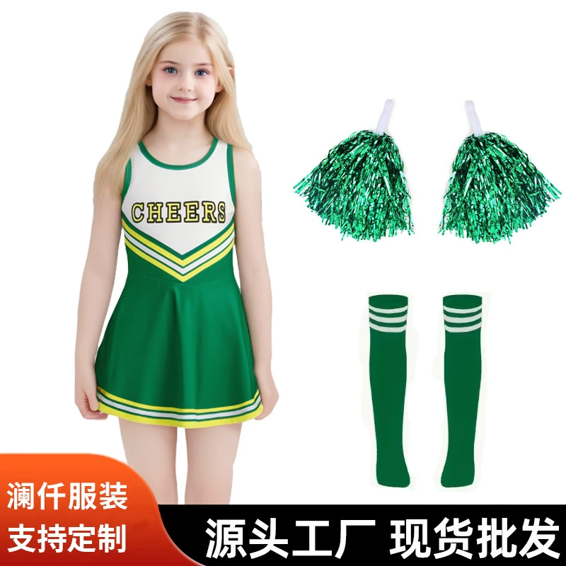 Костюм для болельщиков Внешняя торговля дети пятицветное черлидинг Спортивная одежда Футбольное детское платье Исполнительское Одежда CHEERS